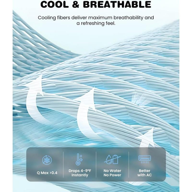 Cooling Mat for Large Dogs Q-MAX>0.4, 48" X 28" Thin Non-Gel Pet Cooling Pad, Washable Self-Chill Mat, Non-Slip & Foldable for Big up to 80 Lbs