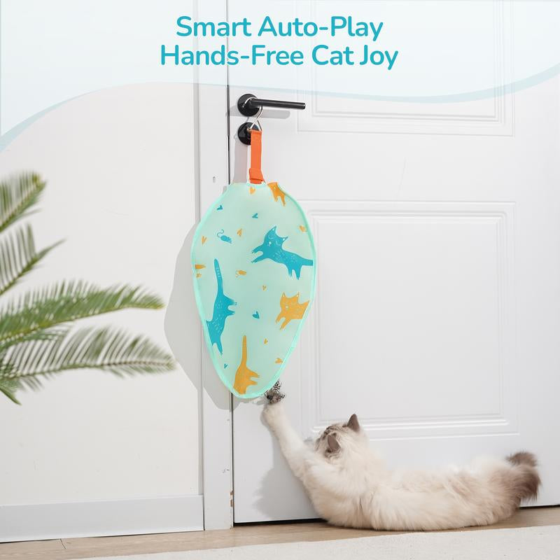 Zenjo Interactive Cat Toys for Indoor Cats & Automatic Play, Enrichment Toys for Kitten with Feather, Kitten Toy - 4H, Random Trajectories, Door Hanger