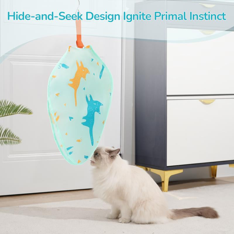 Zenjo Interactive Cat Toys for Indoor Cats & Automatic Play, Enrichment Toys for Kitten with Feather, Kitten Toy - 4H, Random Trajectories, Door Hanger